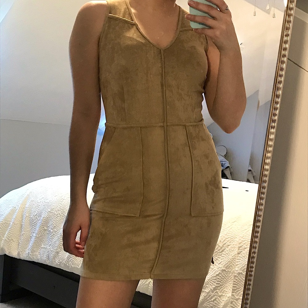 Soft Beige Bodycon Mini Dress